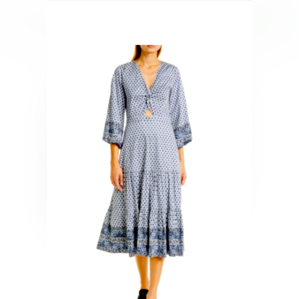 Dinia Tiered Cutout Stretch Cotton Dress - Size 6